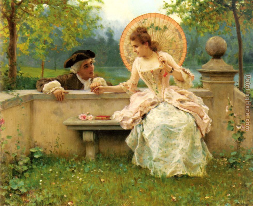 A Tender Moment in the Garden painting - Federico Andreotti A Tender Moment in the Garden art painting